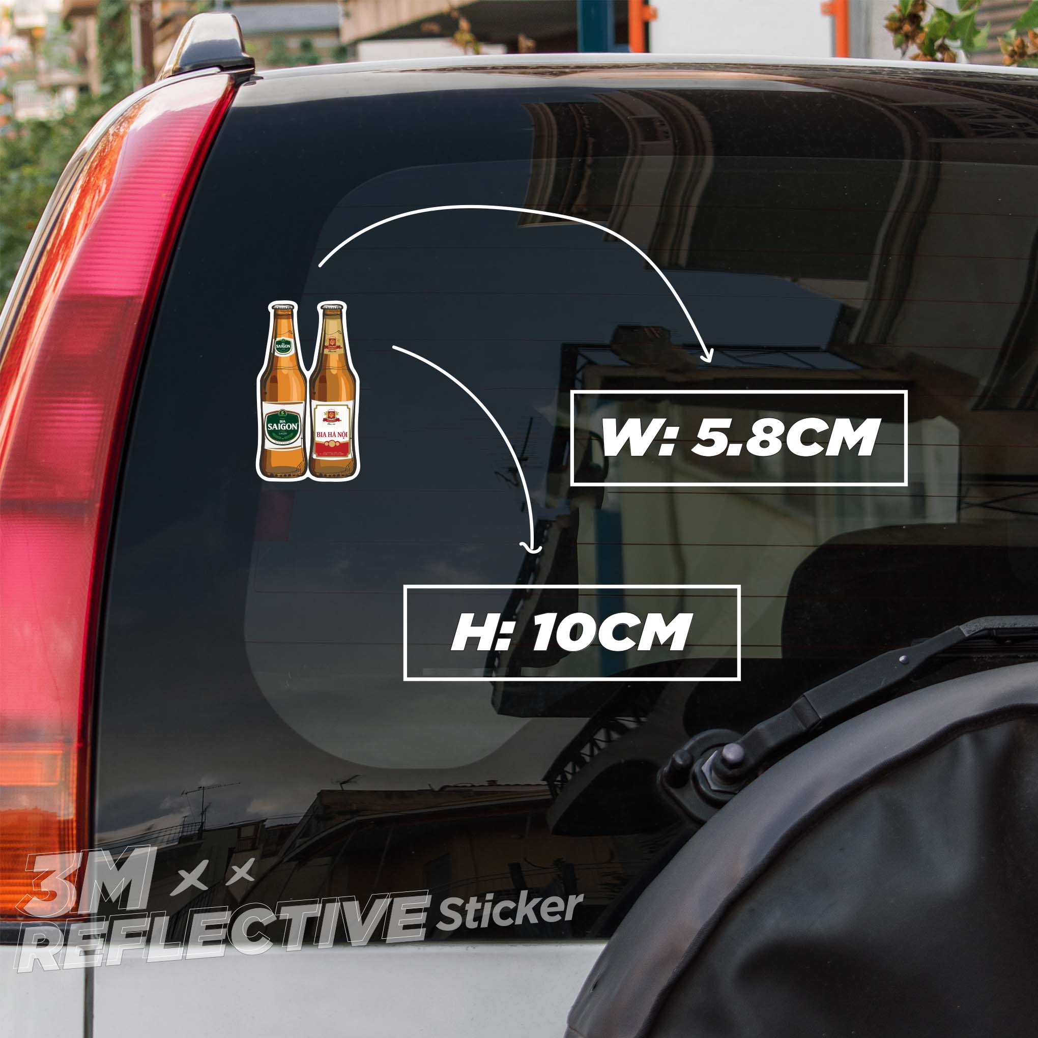 BIA SAIGON HANOI 3M - Reflective Sticker Die-cut Hình dán phản quang thương hiệu STICKER FACTORY