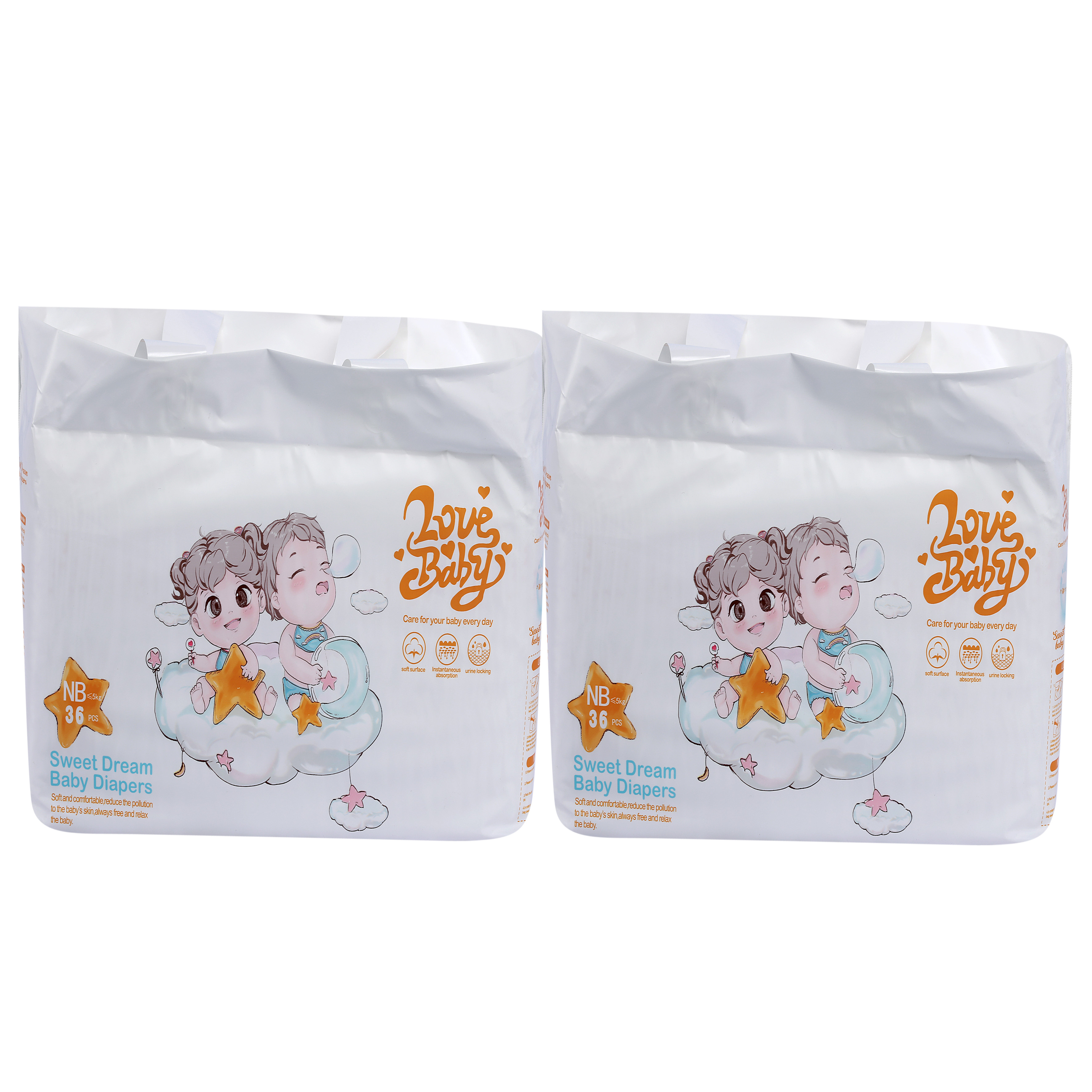 Combo 2 bịch tã dán hữu cơ cao cấp Love Baby đủ size