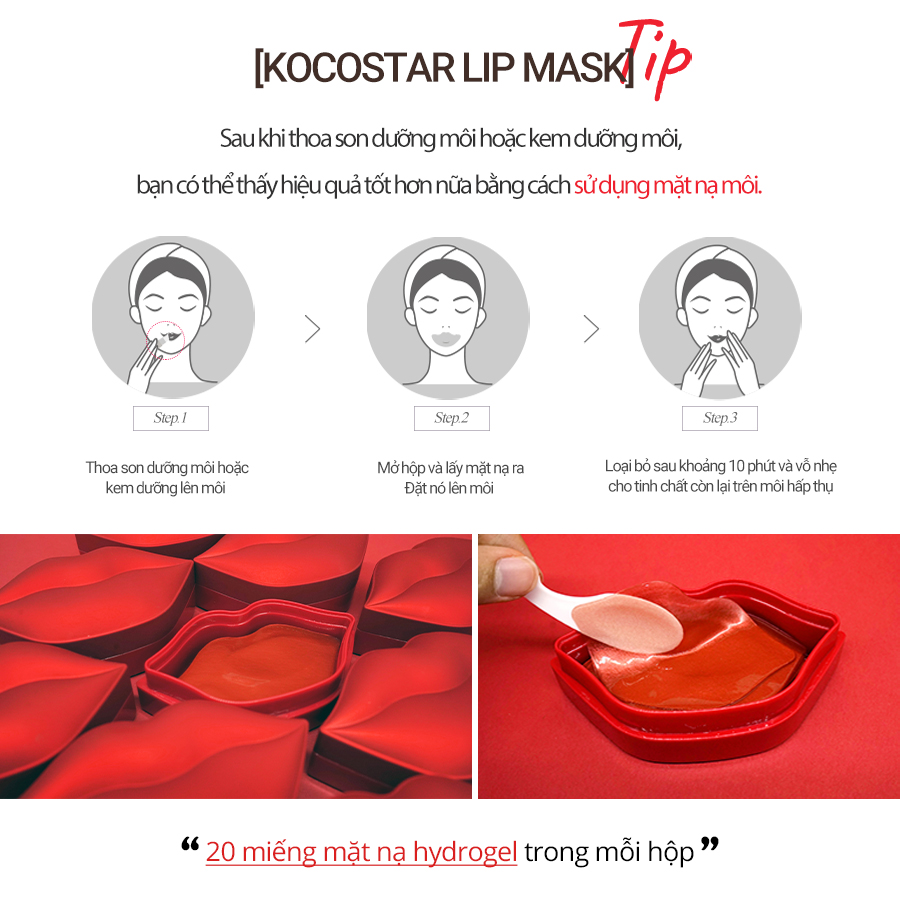 Mặt nạ môi chiết xuất hoa hồng Kocostar Rose Lip Mask