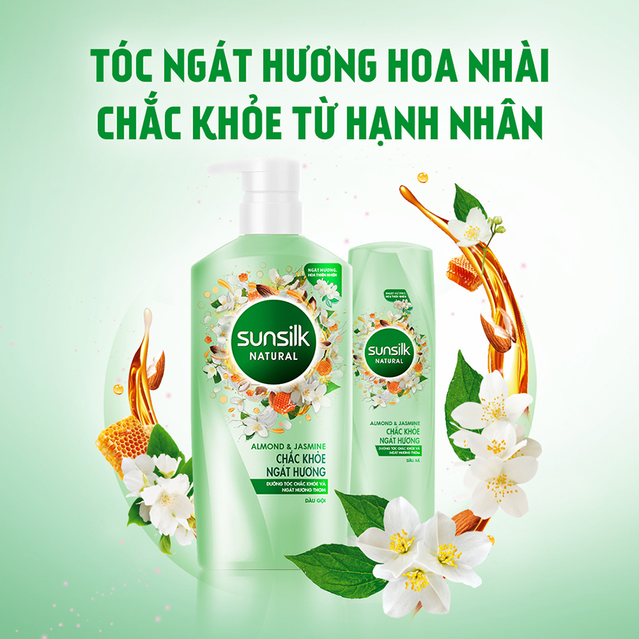 Combo Dầu Gội 650gr + Dầu Xả 320gr Sunsilk Natural Chắc Khoẻ Ngát Hương