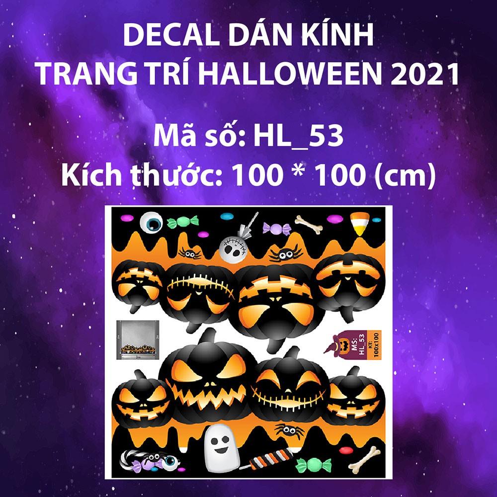 DECAL TRANG TRÍ HALLOWEEN 2021 COMBO BÍ NGÔ VÀ BÓNG MA ĐEN