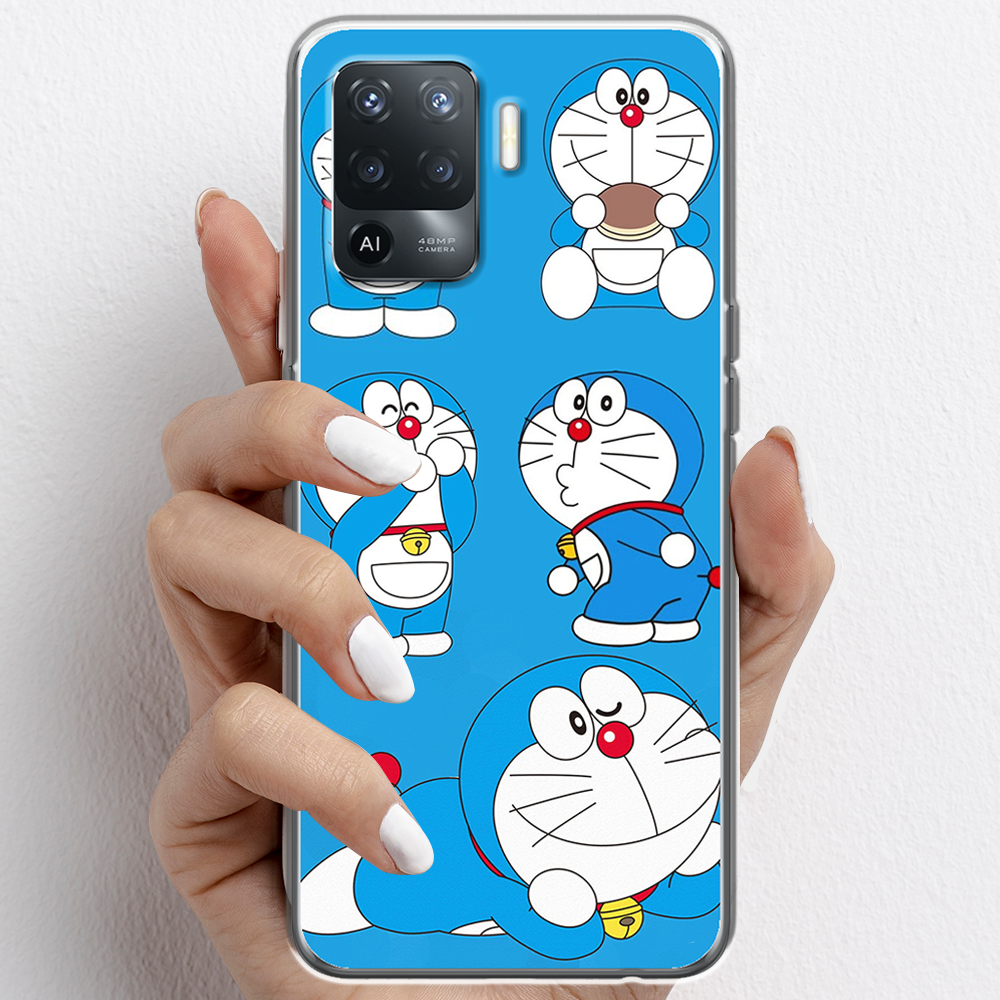 Ốp lưng cho Oppo A54, Oppo A94 nhựa TPU mẫu Doraemon ham ăn