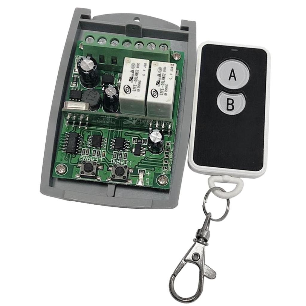 2CH Wireless Remote Control Switch - Relay Receiver & RF Transmitter For Light, Garage, Gate, Lifts