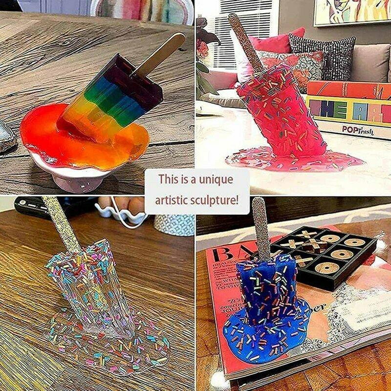 Realistic Handmade Melting Popsicle Sculpture Pop Art Modern Home Decor Ornament MMJQ