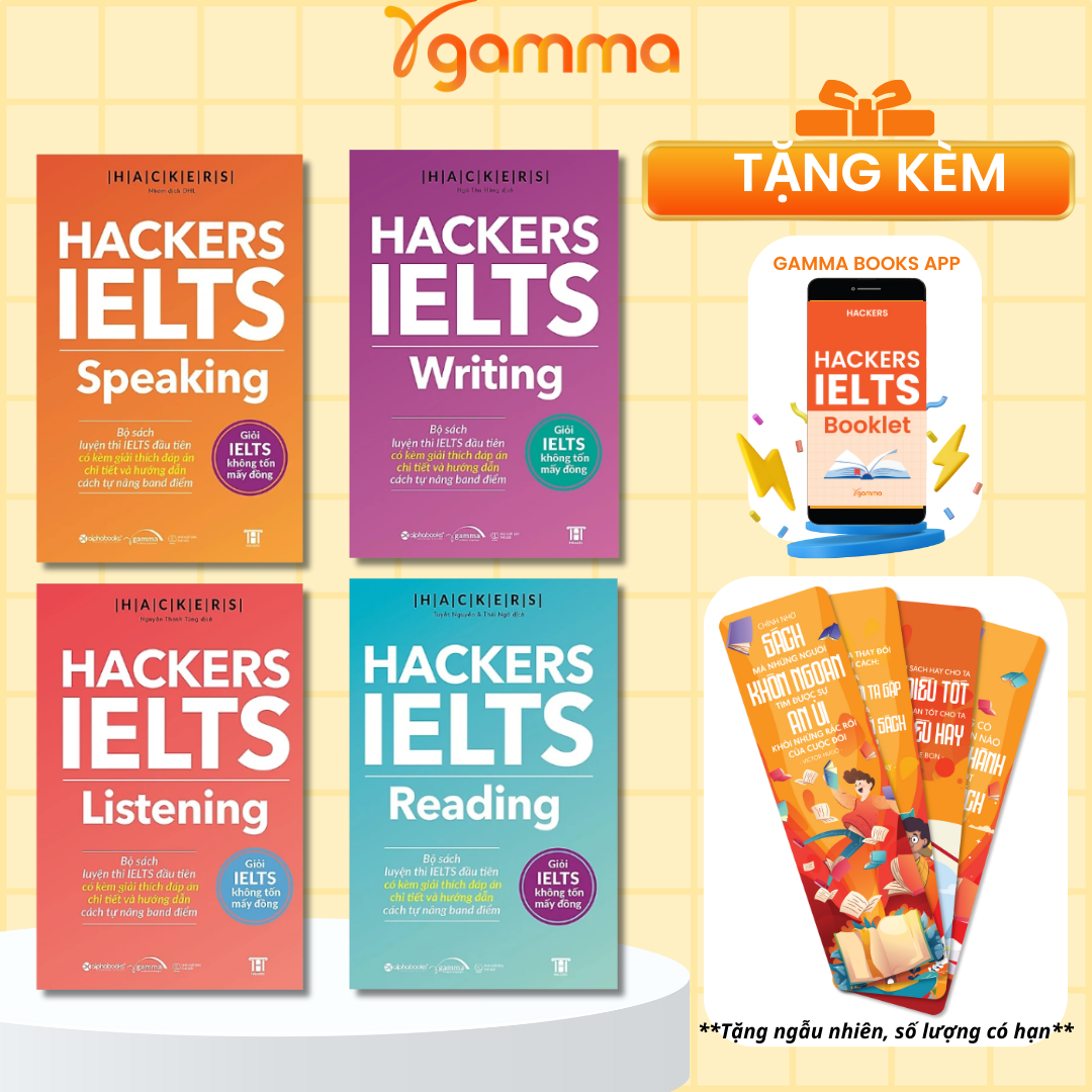 Combo Trọn Bộ 4 Cuốn Hackers IELTS Listening  Reading  Speaking  Writing