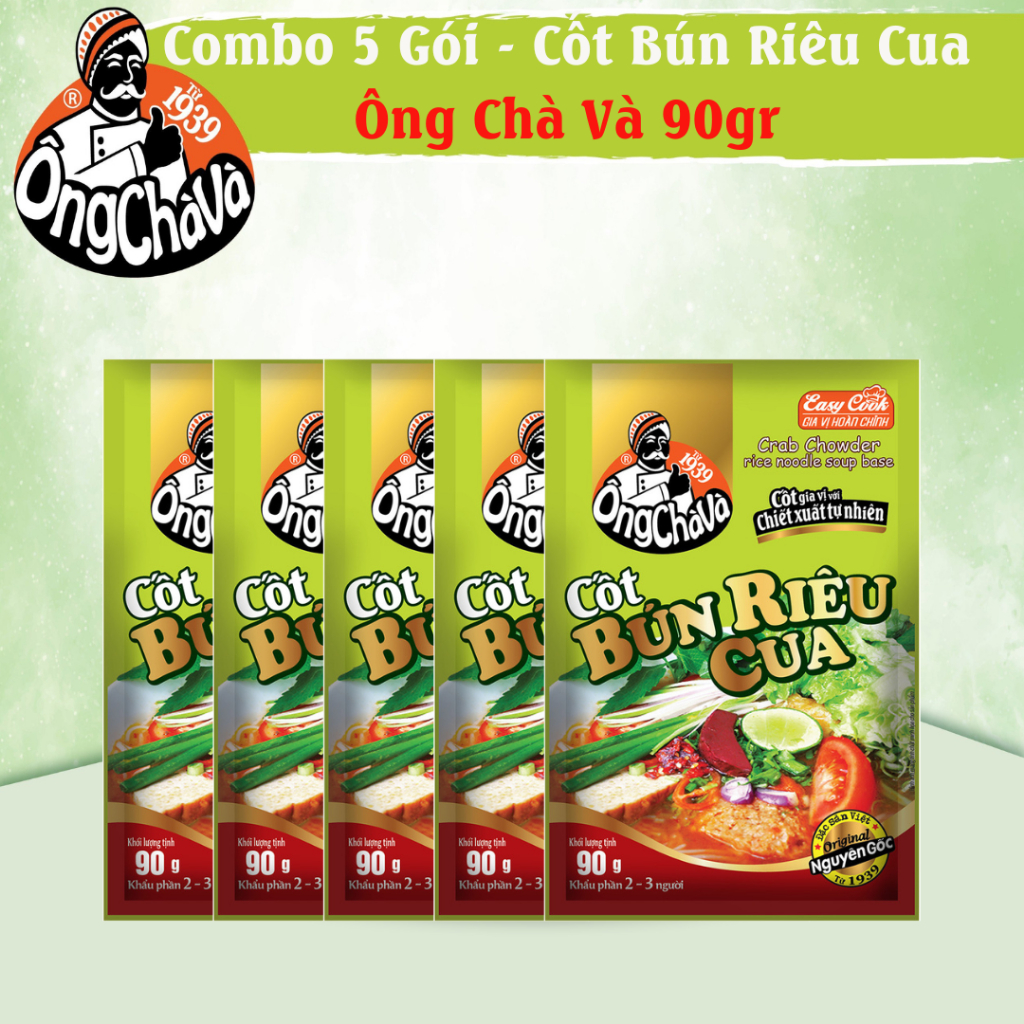 Combo 5 Gói Cốt Bún Riêu Cua Ông Chà Và 90g