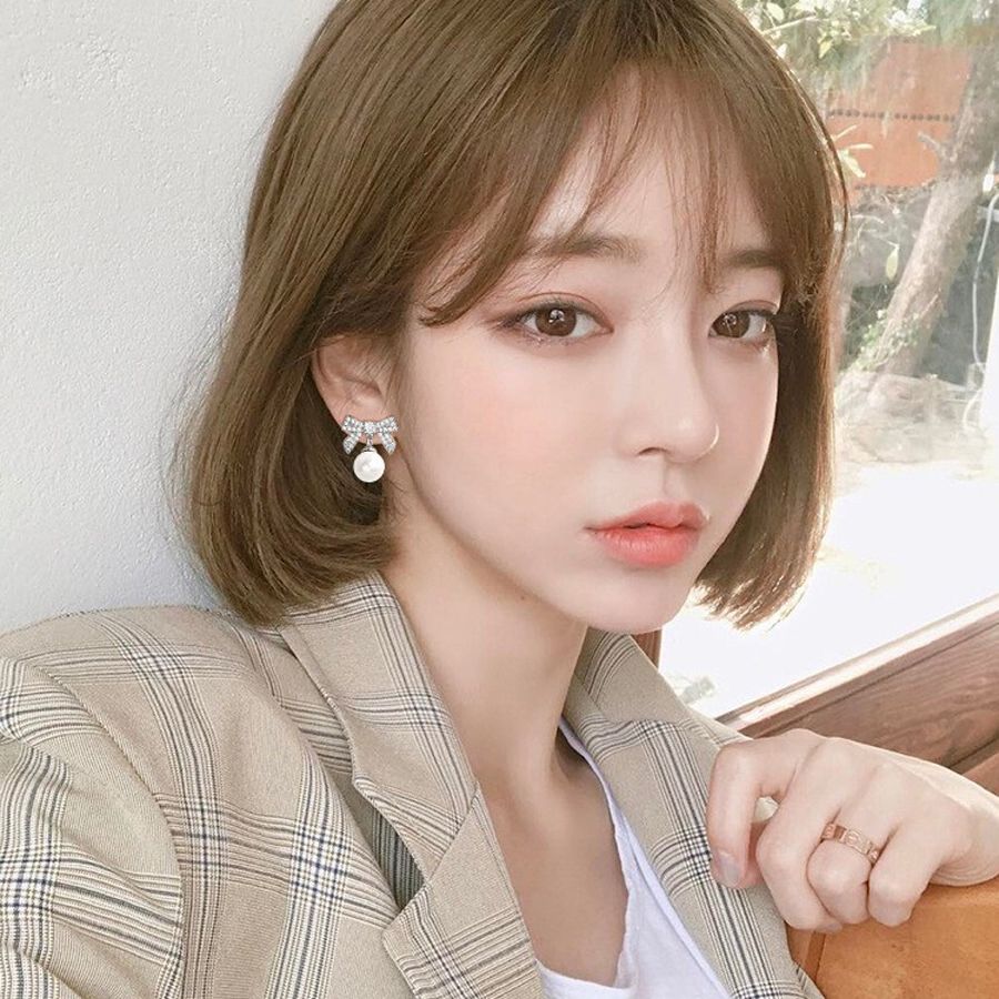 Bông Tai Ngọc Trai San Hô - Nơ Bướm - Trang Sức Cô Tấm - ELVA PEARL - CTJ3114