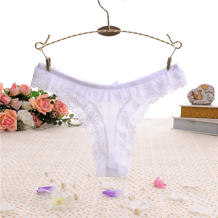 Combo 2 quần lót nữ, quần lọt khe, quần lót tam giác ren lưới xuyên thấu sexy, đính nơ xinh xắn LYEQ052
