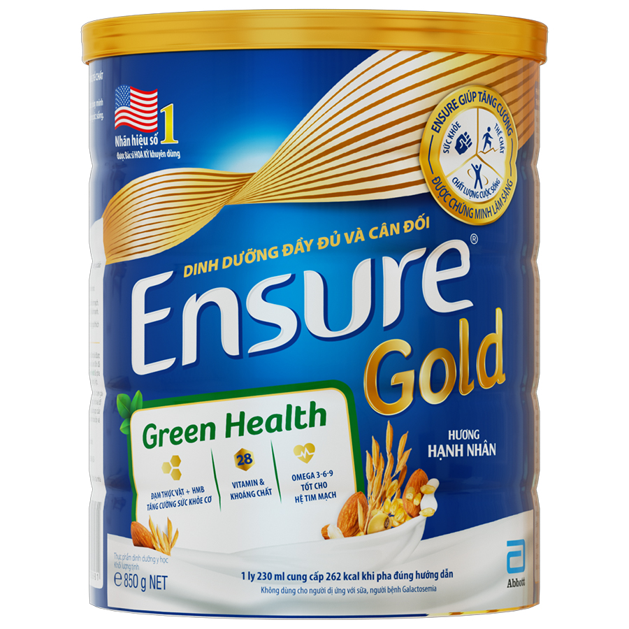 Thực phẩm dinh dưỡng y học Ensure Gold Green Health 800g/850g