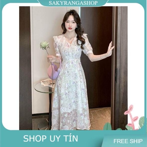 ĐẦM XÒE HOA PHỐI REN CAO CẤP
