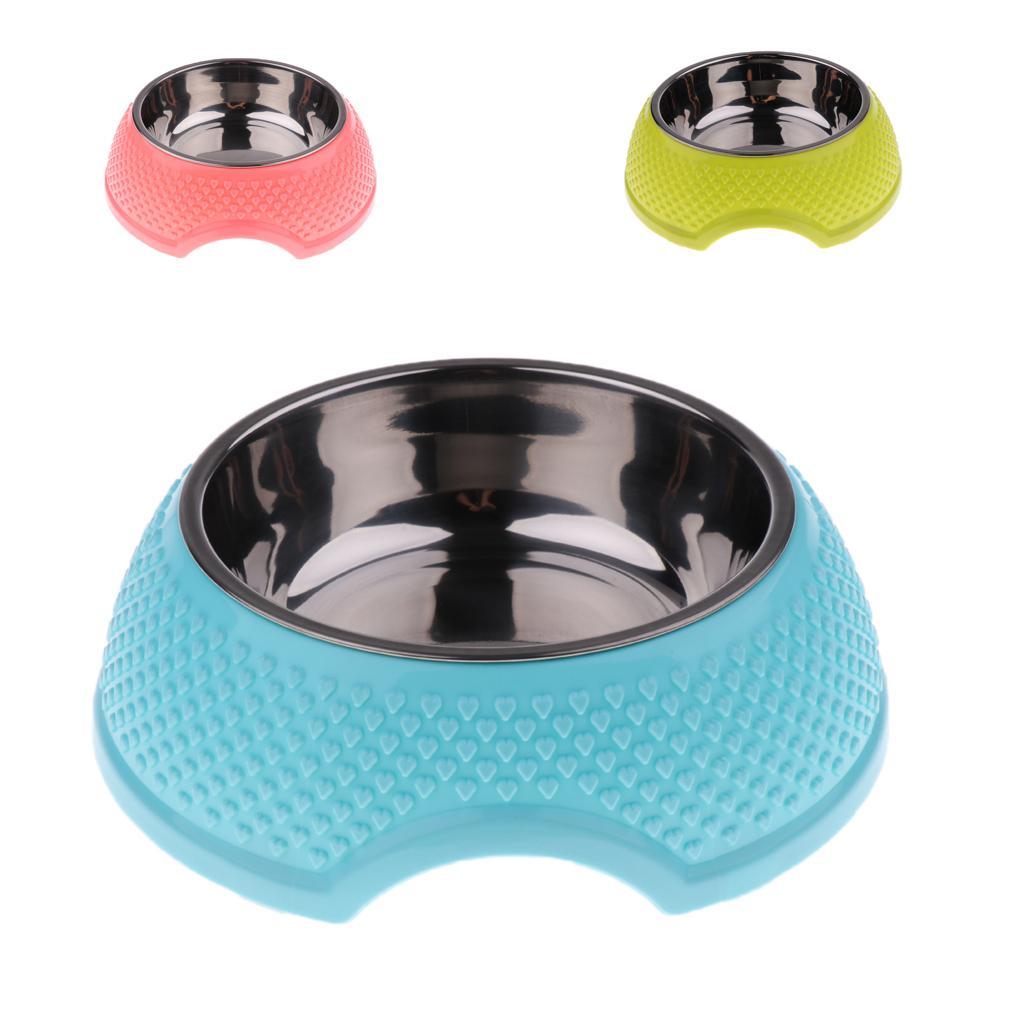 Anti Slip Stainless Steel Pet Dog Cat Feeder Food Water Bowl Dish