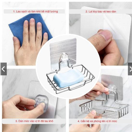 Kệ Dán Tường Đựng Xà Bông Inox 304, Kệ Đựng Xà Bông Inox 304 Dán Tường Siêu Chắc