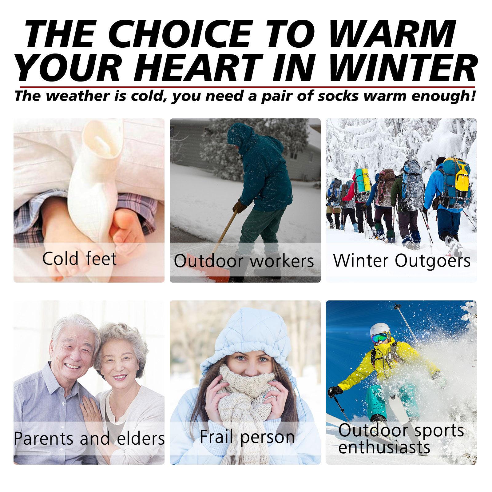 South Moon 1 pair of Self-heating Massage Socks Skin-friendly Breathable Foot Warmers for Men Women Outdoor Skiing Camping Hiking