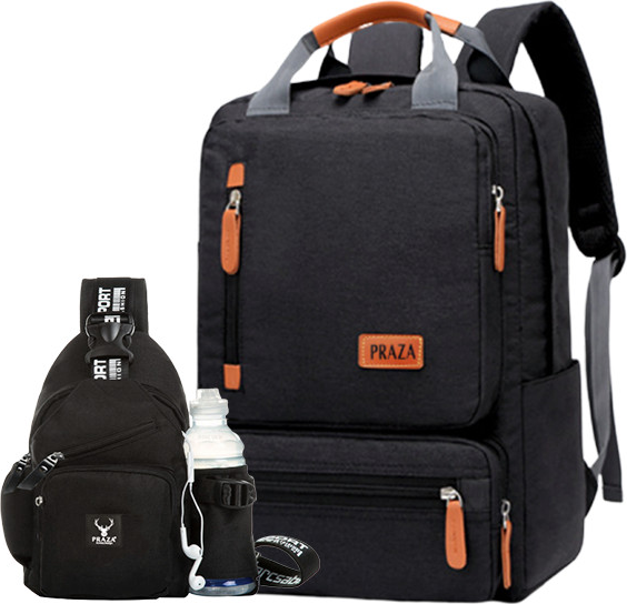 Combo Balo Laptop Thời Trang Cao Cấp & Túi Đeo Chéo Nhiều Ngăn PRAZA - BLTK182DC108