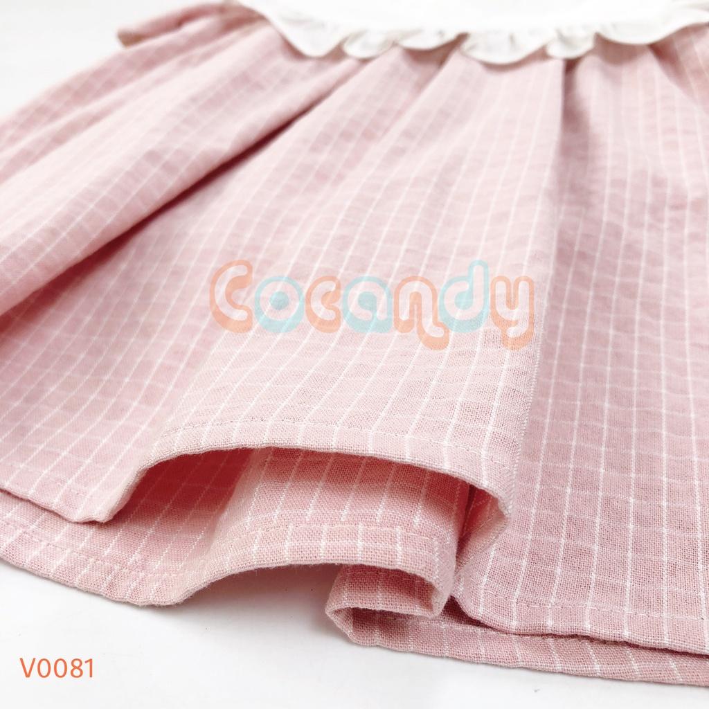 Váy babydoll Hồng phối Trắng cho bé của COCANDY mã V0081