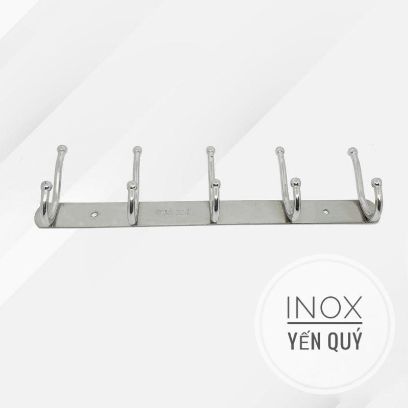 INOX304 Móc treo quần áo gắn tường inox 304 cao cấp - Móc treo đồ inox gắn tường - Móc 5 và 7 bi bi đôi trên dưới