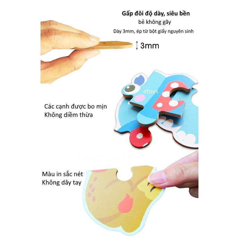 Đồ chơi xếp hình puzzle ghép hình 3-6 mảnh to hộp thiếc đẹp cho bé tập ghép