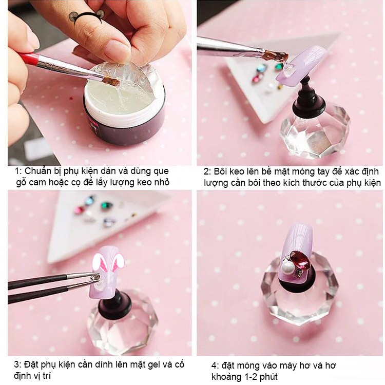 Gel đính charm đá nail , hũ gel gắn đá phụ kiện móng stuck drill glue 8ml chuyên dụng cho dân làm nail