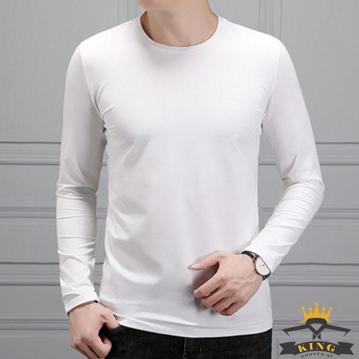 Áo tay dài thun nam KING chất cotton xịn giá rẻ (W01)