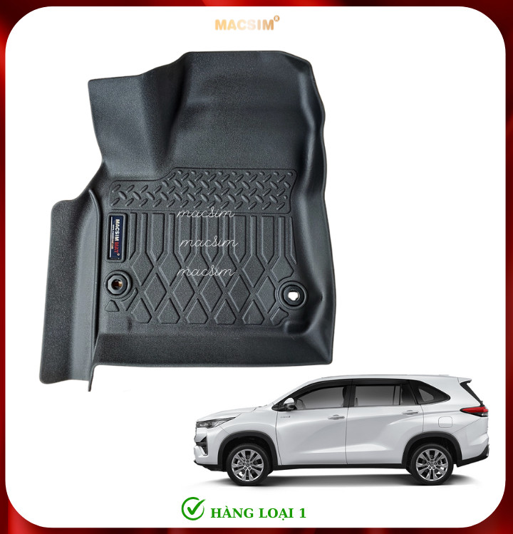 Thảm lót sàn xe ô tô Toyota Innova Cross 2023+ Nhãn hiệu Macsim chất liệu nhựa TPE cao cấp màu đen