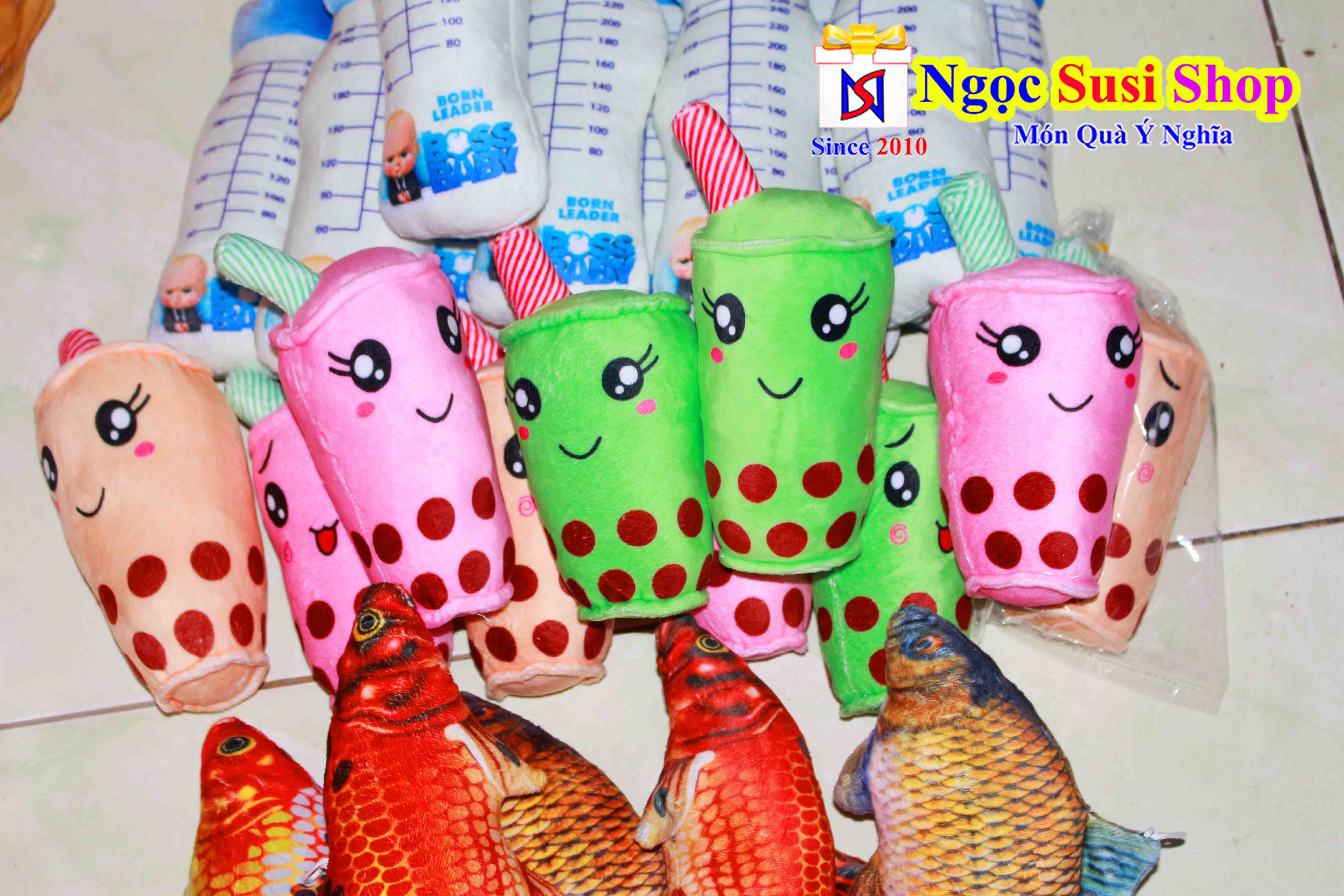 GẤU BÔNG BÁNH MÌ , BÌNH SỮA , CÁ CHÉP ,TRÀ SỮA NHÍ