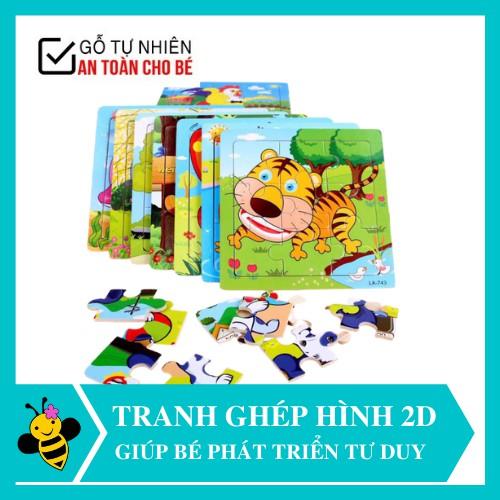 Đồ Chơi Xếp Hình Tranh Ghép Gỗ 2D Chủ Đề Động Vật, Phương Tiện Giao Thông