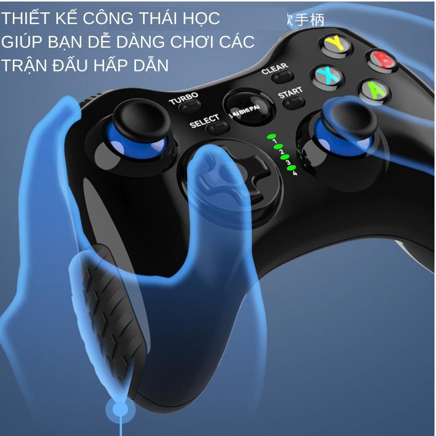 Tay cầm chơi game không dây G1Pro thiết kế đẹp có rung kết nối dễ dàng chơi game mượt mà không có độ trễ - Bộ điều khiển trò chơi không dây cho TV, PC, Laptop, Xbox360