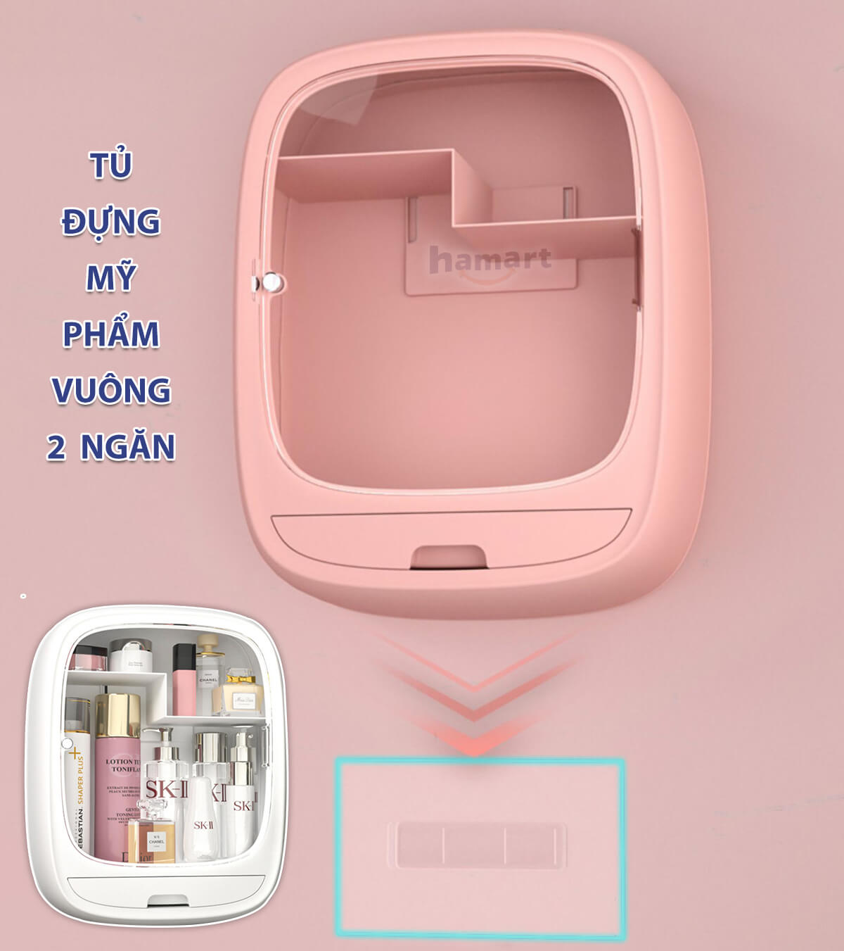 Miếng Dán Tủ Đựng Mỹ Phẩm Treo Tường Bản Lớn Thay Thế Kệ Để Đồ Trang Điểm Nhà Tắm Hamart