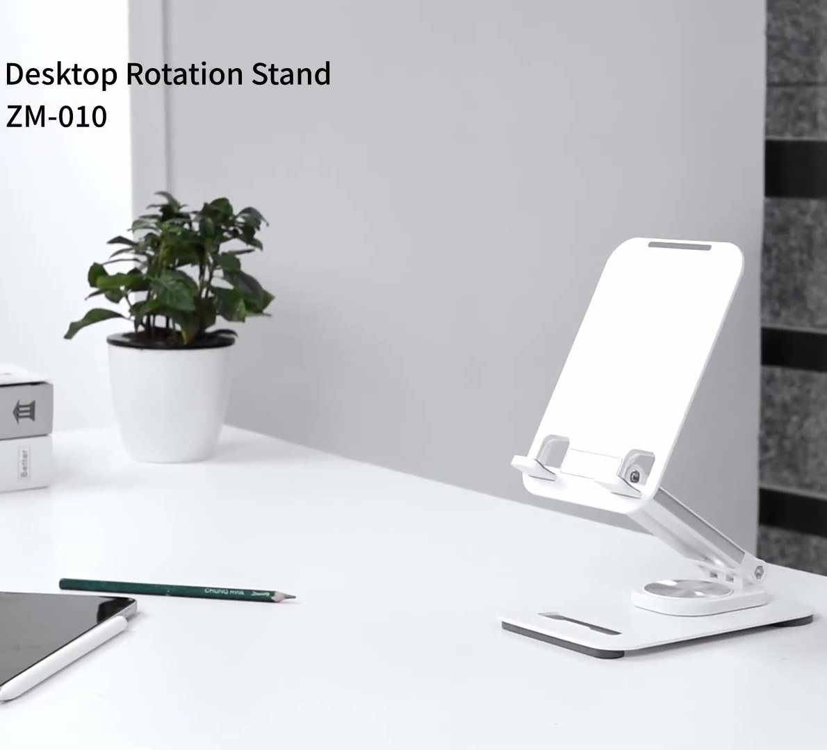 Giá đỡ kệ đỡ cho iPad / Tablet / máy tính bảng xoay 360 độ hiệu WIWU Destop Rolation Stand ZM-010 - thay đổi chiều cao, xoay mọi góc độ, gấp gọn khi không sử dụng - Hàng nhập khẩu