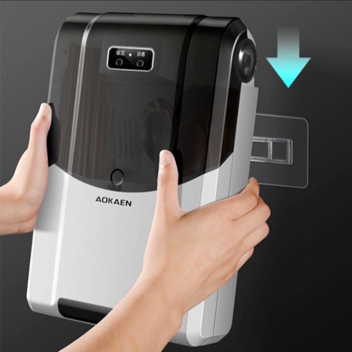 Hộp Sấy Và Khử Khuẩn Đũa Thìa Muỗng Thông Minh, Có Nắp Đậy Cao Cấp Chống Côn Trùng, Kiến, Dán Tường Chắc Chắn- Hàng Loại 1 Chính Hãng MINIIN
