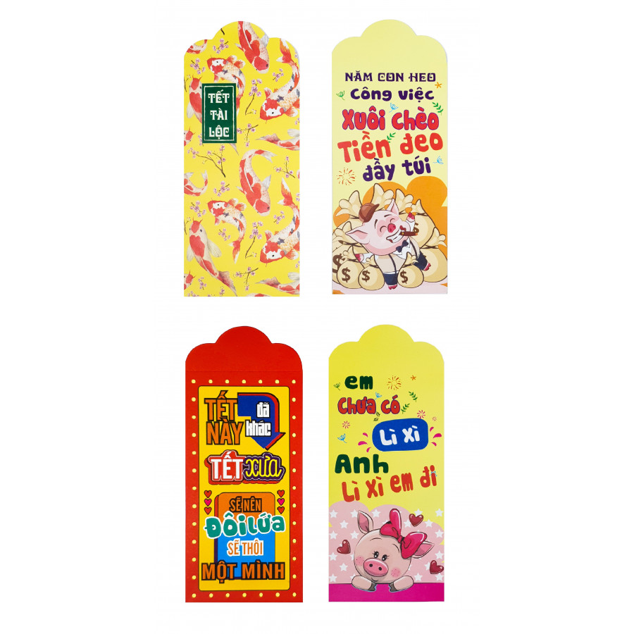 Set 12 Bao Lì Xì Đa Sắc Tổng Hợp 2019