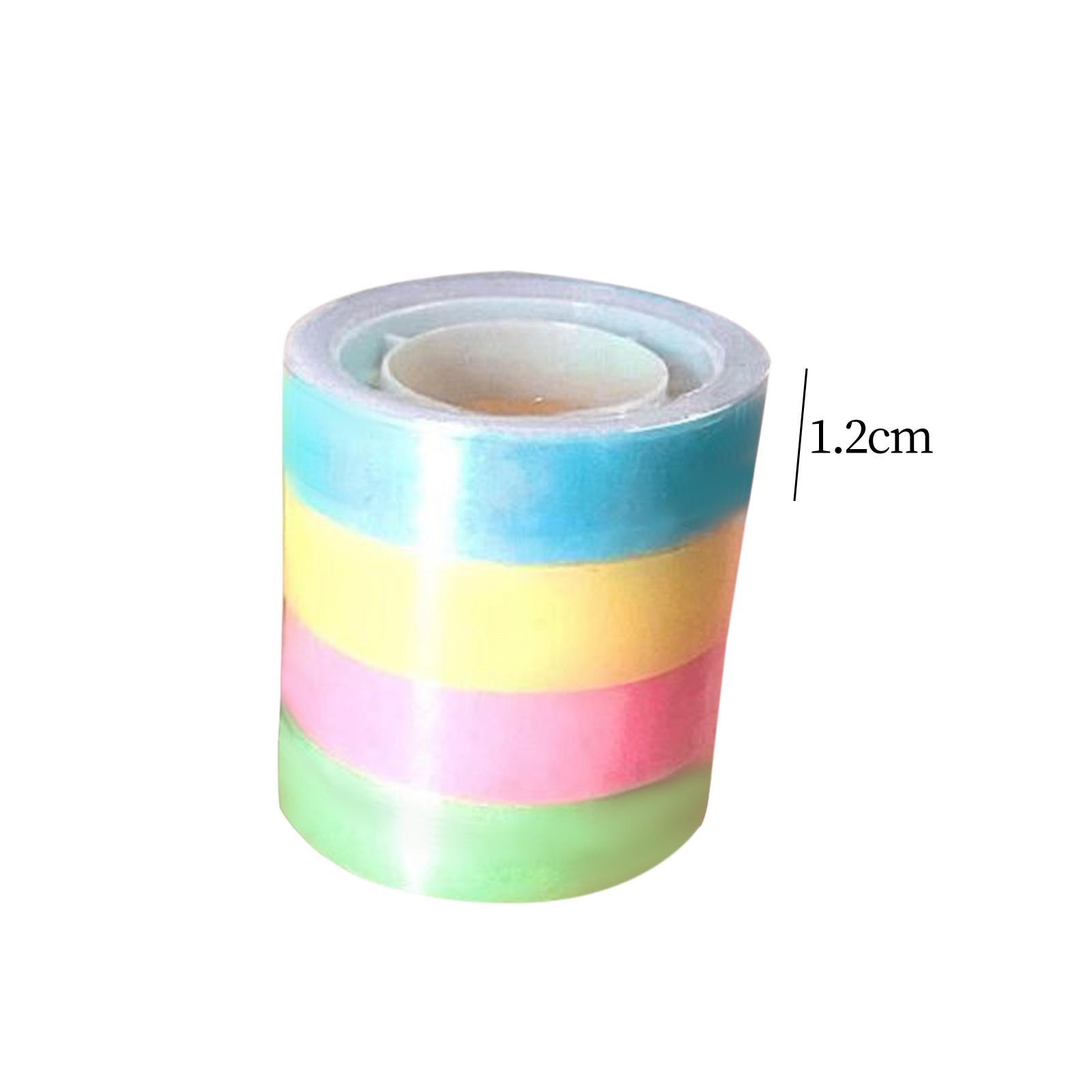 4 Rolls of Sticky Ball Tape, Sticky Ball Rolling Tape, Color Sticky Candy Color Tape for Adult Kids Party