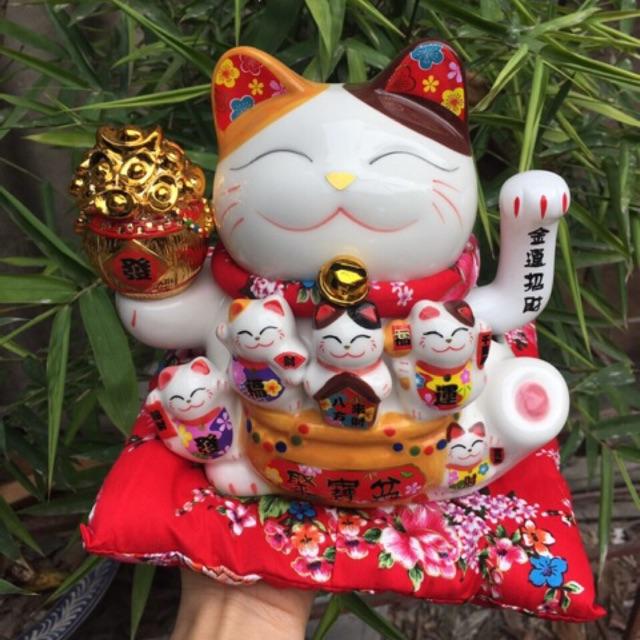 Mèo thần tài, mèo may mắn neko maneki 16cm 6inch