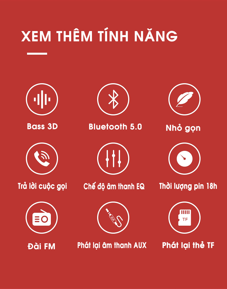 Loa bluetooth mini 5.0 chống nước IPX7, có đài FM, âm thanh nổi PKCB PF120SM - Hàng chính hãng