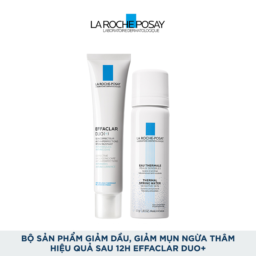 Bộ sản phẩm giảm dầu, giảm mụn ngừa thâm hiệu quả sau 12h La Roche-Posay Effaclar Duo+