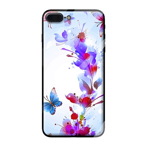 Ốp kính cường lực cho iPhone 7 Plus mẫu BƯỚM ĐẸP 1 - Hàng chính hãng