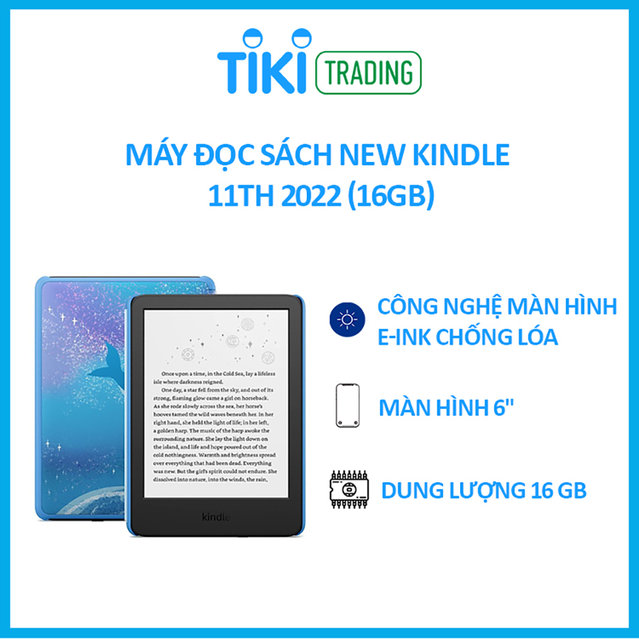 Máy đọc sách New Kindle 11th 2022 (Kids) kèm bao da - Hàng Chính Hãng