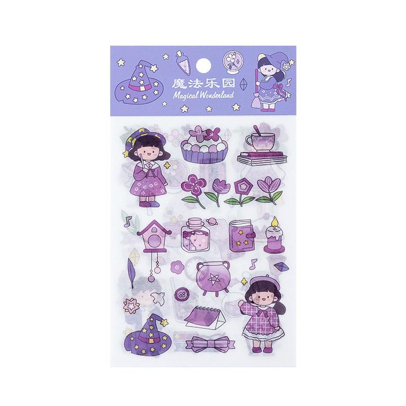 Set 4 tấm Sticker cute dễ thương, hình dán cute sticker trang trí sổ đáng yêu giá rẻ