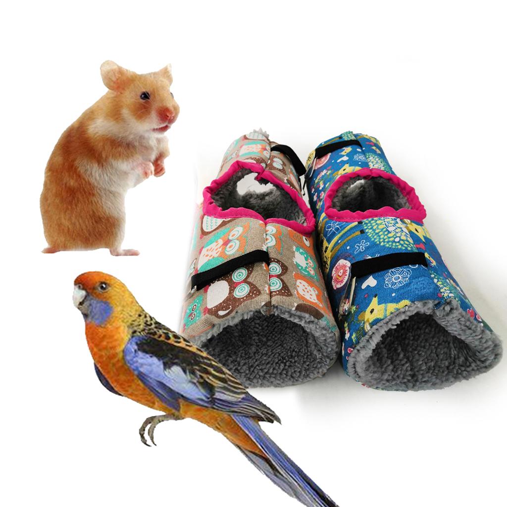 2x Small Animals Tunnel Tube Toy Cave Hut Winter Warm for Hamster Finches