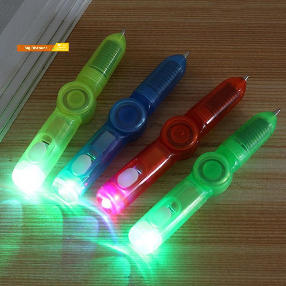 Bút spinner phát sáng viết được kiêm con quay-Bút Đồ Chơi Con Quay Fidget Spinner EDC Đèn LED Phát Sáng Trong Đêm