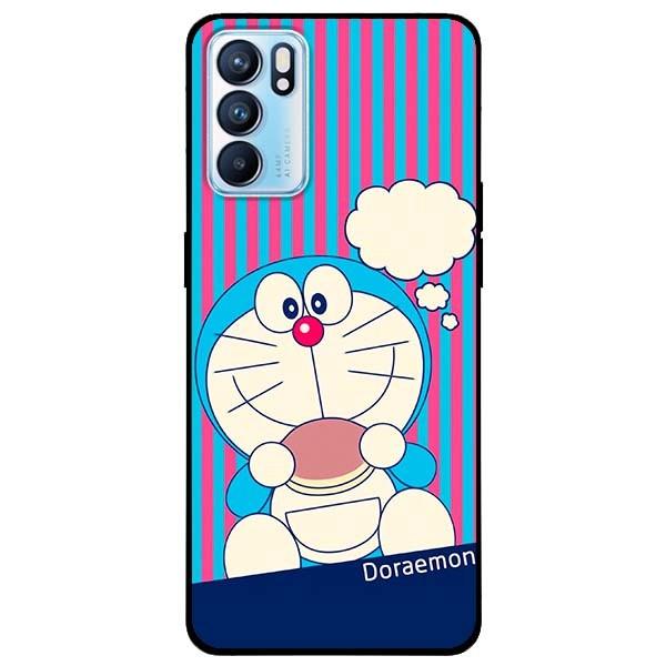 Ốp lưng dành cho Oppo Reno 6 - Reno 6 Z mẫu Doremon Ăn Bánh
