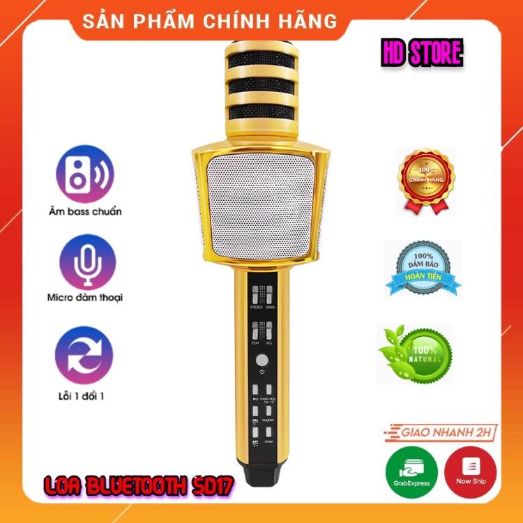 Micro Karaoke Bluetooth SD-17 Mic Hát Kèm Loa Âm Thanh Sống Động Âm Tuyệt Đỉnh Chuẩn Bass Tốt Thiết Kế Sang Trọng