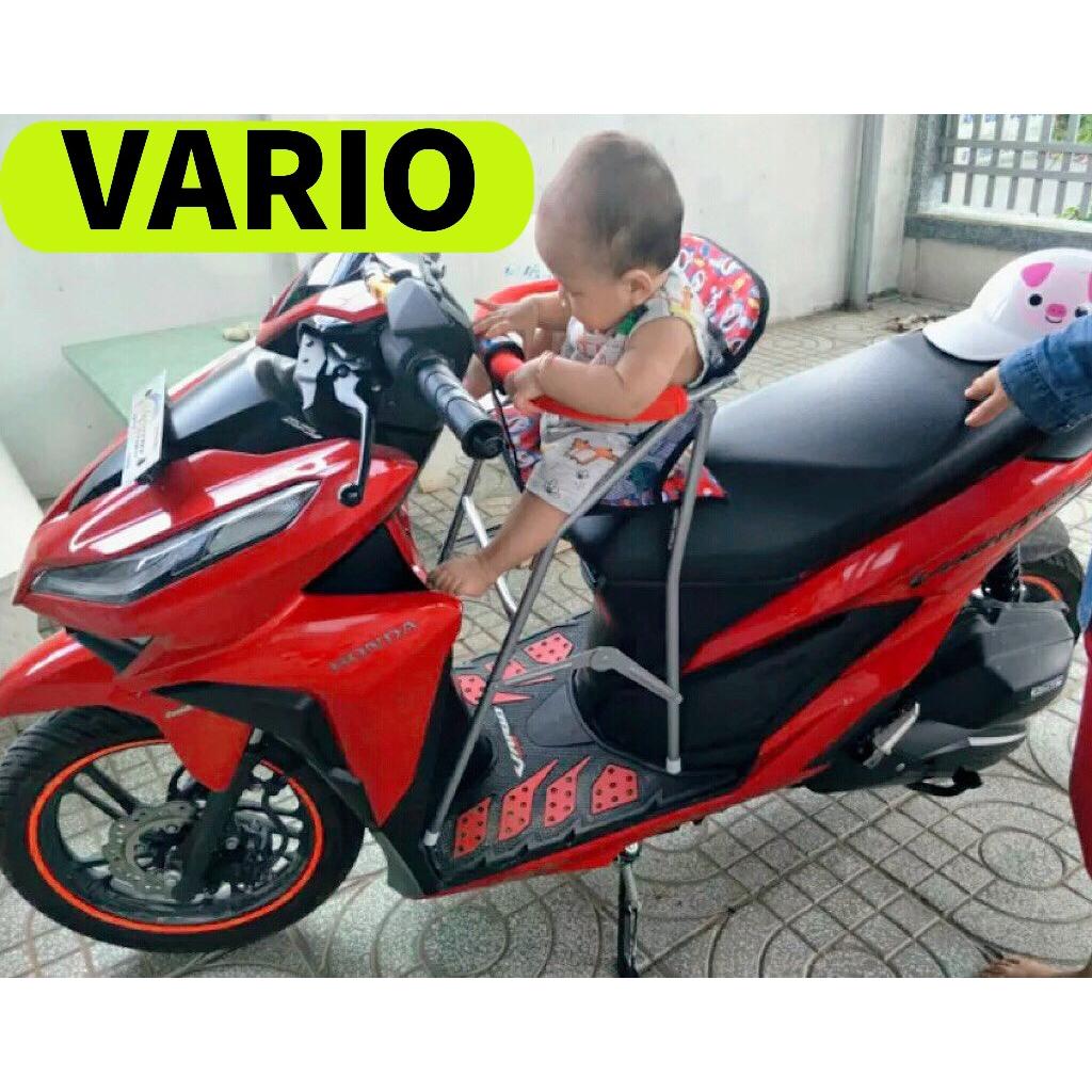 Ghế ngồi xe Vario có dây đai an toàn , GHẾ GA XẾP SẮT SƠN TĨNH ĐIỆN CÓ DÂY ĐAI AN TOÀN