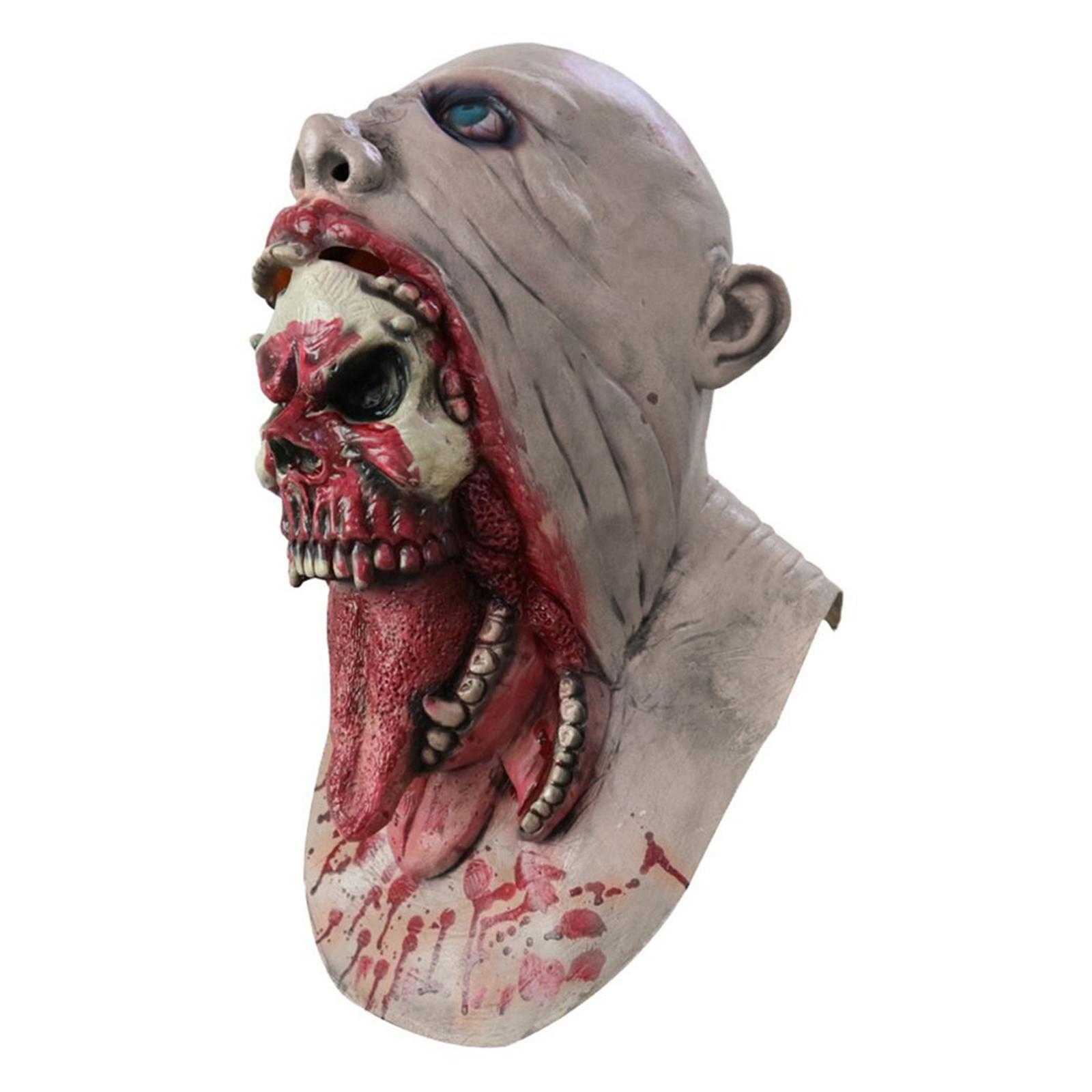 Scary Latex Rubber Full Head Halloween Fancy Dress Costume Hat Decors