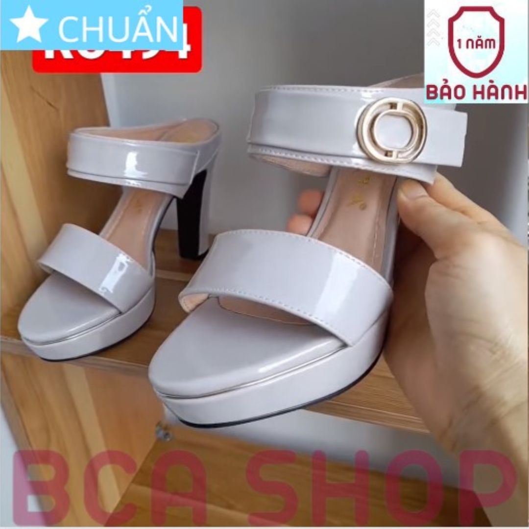 Giày cao gót nữ 8p RO494 ROSATA hở mũi, hở gót, đính nơ trên quai ngang sành điệu và thời trang tại BCASHOP - màu xám