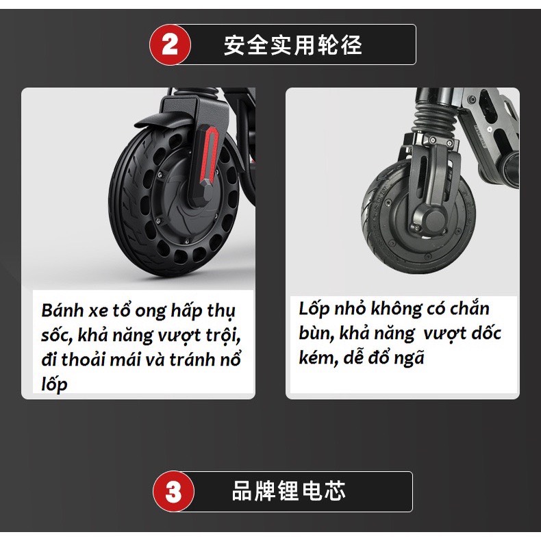 Xe điện đa năng BREMER gấp gọn 8,inch 36v 6.6A - xe scooter người lớn đa năng