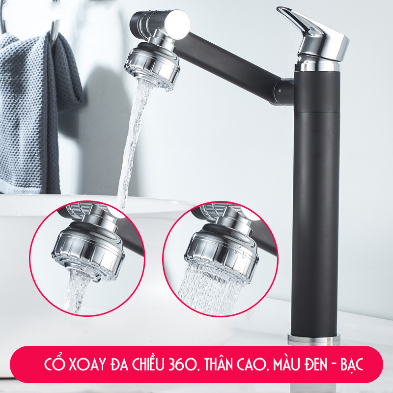 VÒI CHẬU RỬA MẶT LAVABO XOAY ĐA CHIỀU 360 ĐỘ SIÊU TIỆN DỤNG – XUẤT XỨ: Ý