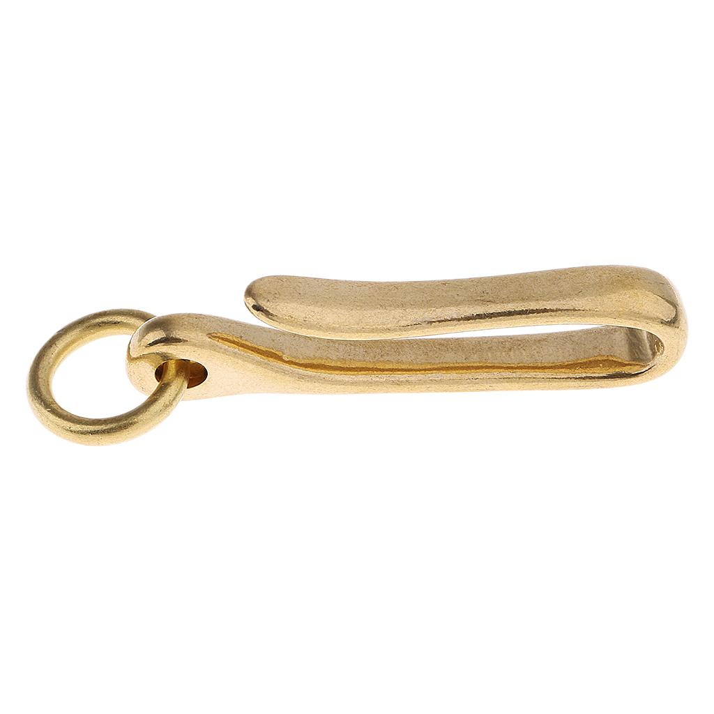 2pc/set Solid Brass U Hook Loop Keychain Belt Wallet Clip Holder