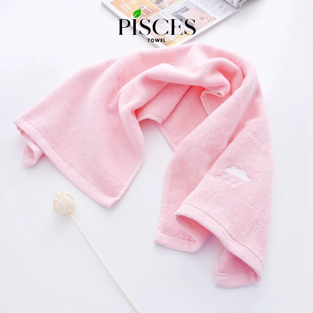 Khăn Mặt PISCES TOWEL 35x75cm Thêu Hình Thời Tiết Cotton Mềm Mại, Khăn Spa Yoga Gym Thể Thao Thấm Hút Mồ Hôi - Nâu, Nâu