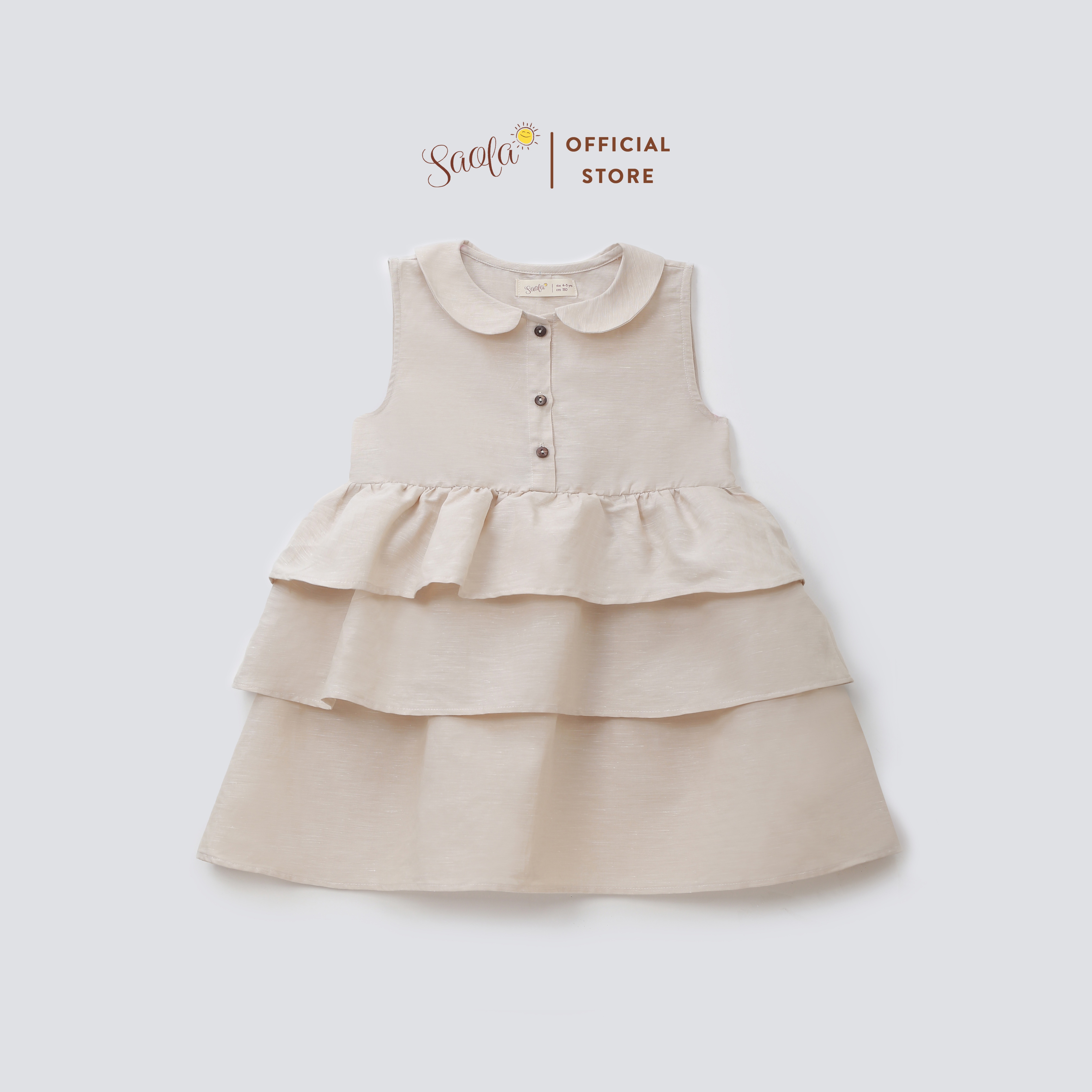 Váy Bé Gái Ba Tầng Bâu Cổ Lá Sen Thoáng Mát - KATERINA DRESS - DRL020 - SAOLA KIDS CLOTHING